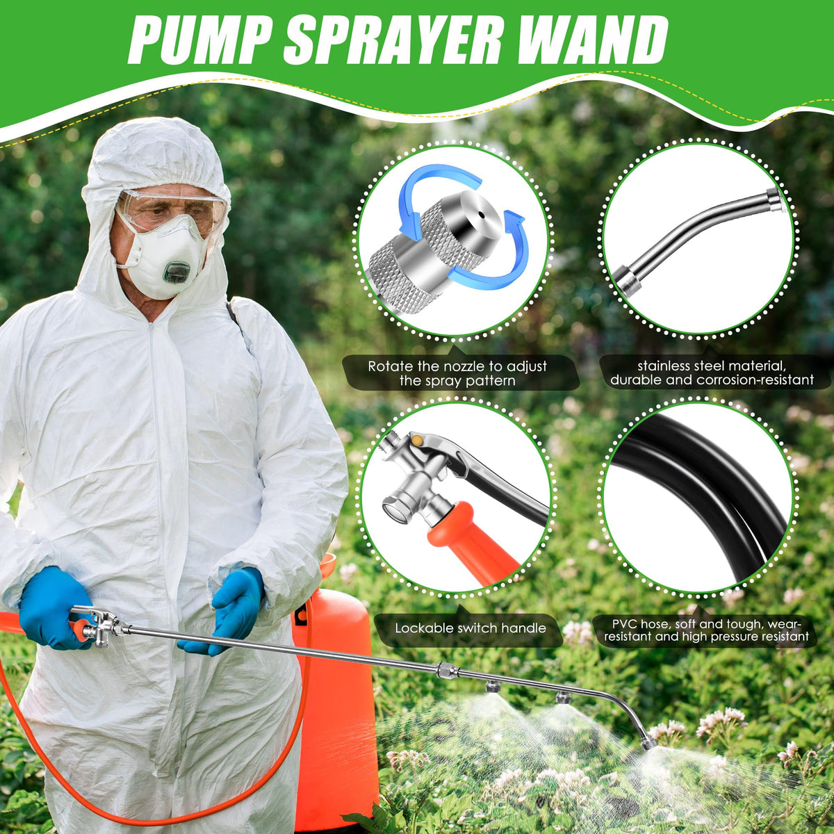 Enhon 27.56-inch extension wand reaching tall containers