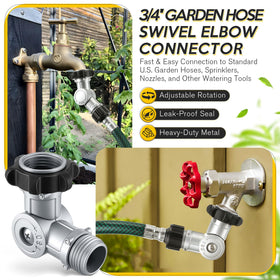 Enhon metal hose adapter with rugged outdoor durability.