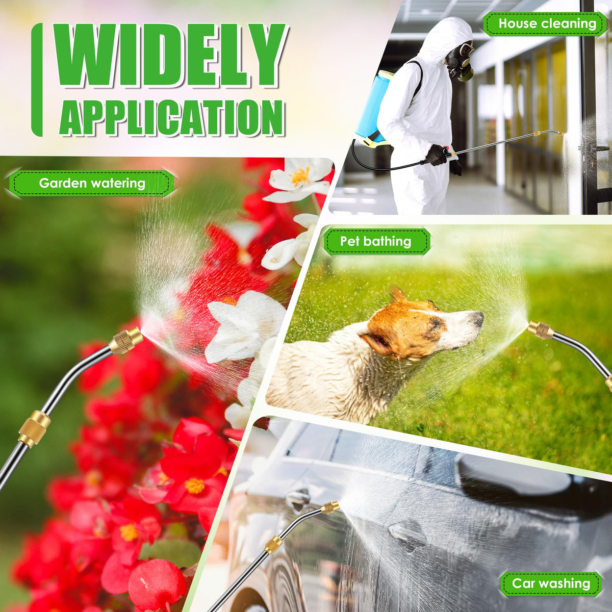 Enhon multipurpose sprayer kit for lawn, greenhouse, and cleaning