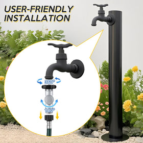 Enhon easy outdoor watering setup with swiveling connector.