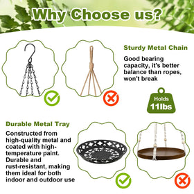 Enhon plant hanger four chains provide stability for heavier pots.