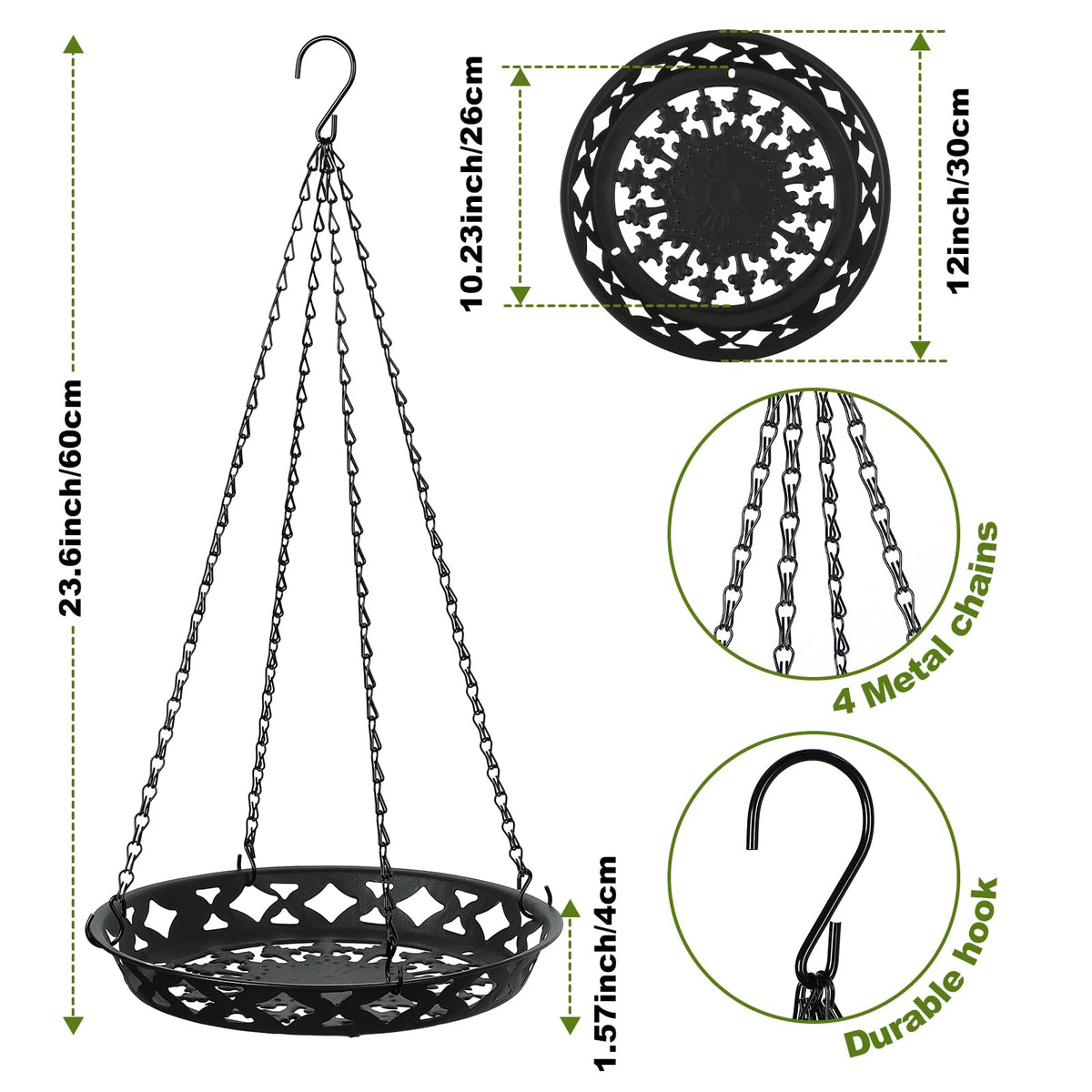 Enhon plant hanger glossy black finish—perfect for window-side plant arrangements.