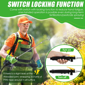Enhon pump sprayer wand switch-lock handle reduces hand fatigue