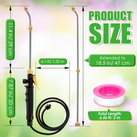 Enhon sprayer wand extension demonstrates reach to elevated plants.