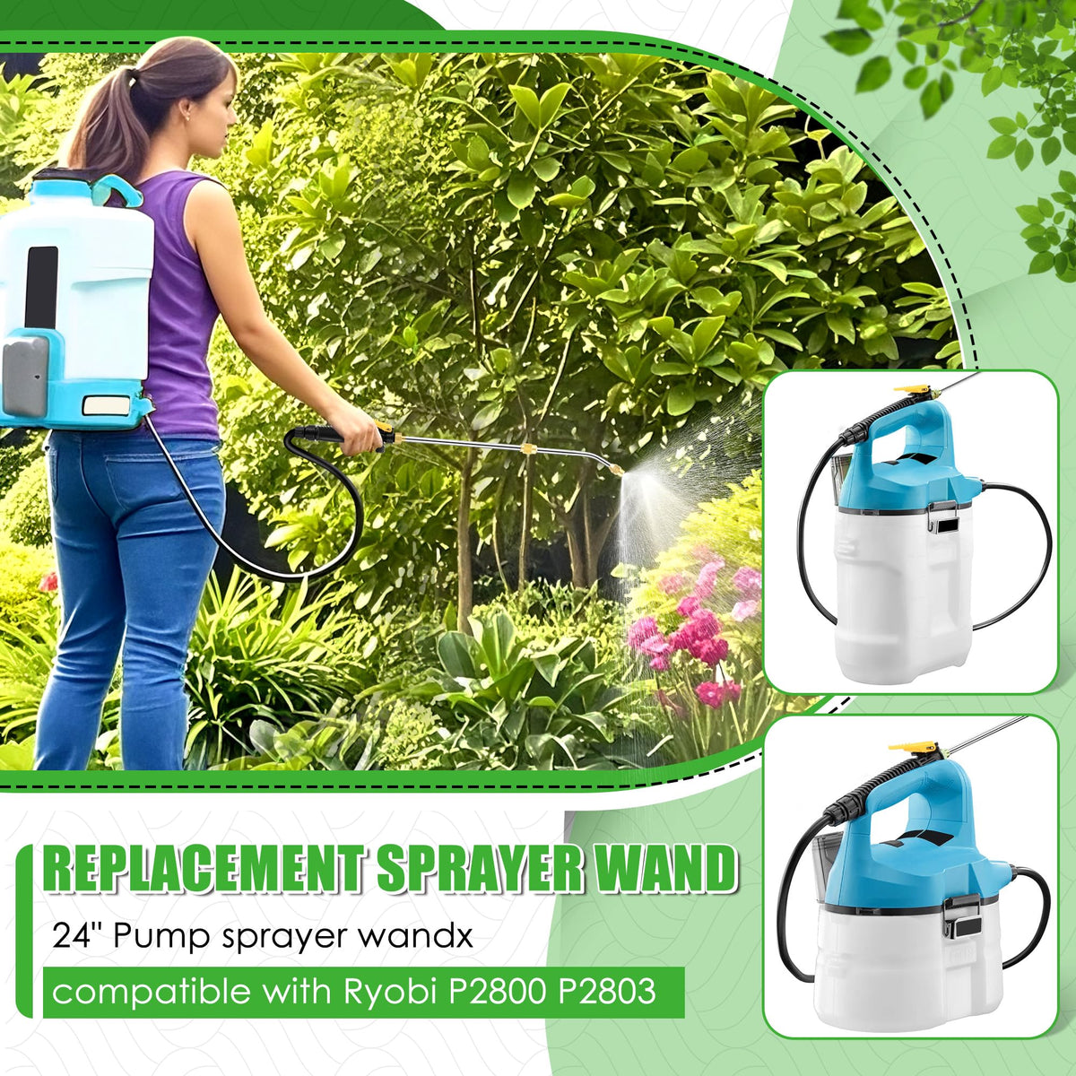 Enhon stainless steel body highlights durability for long term garden spraying tasks.