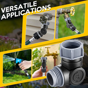 Enhon RV hose connection showing easy hookup and reduced hose strain
