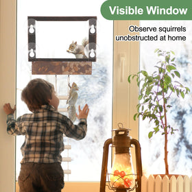 Enhon Window Squirrel Feeder top shelter keeps food dry in rainy days.