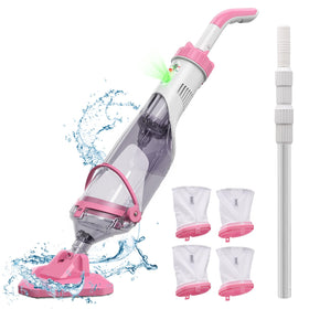 Enhulk pool vacuum with telescopic pole for easy reach and flexible cleaning.