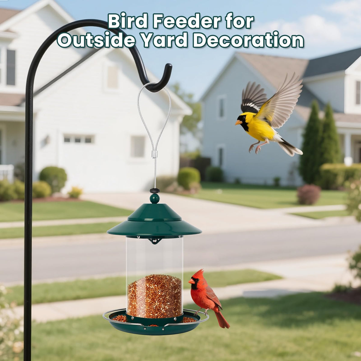 EnjoyCool squirrel-proof lid helps keep seeds secure from nibbling critters.