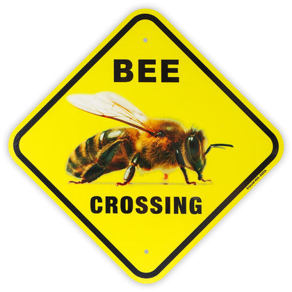 Enjoyist Bee Crossing Sign 12x12 in reflective aluminum for nighttime visibility
