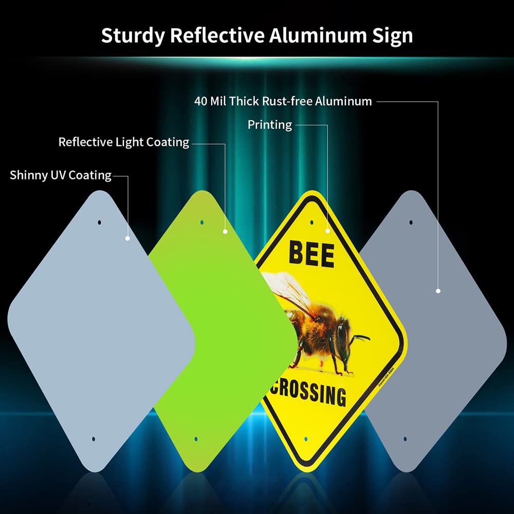 Enjoyist Bee Crossing Sign designed for outdoor weatherproof durability