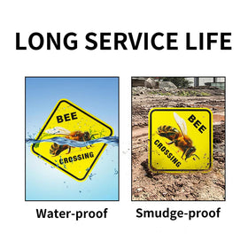 Enjoyist Bee Crossing Sign with two pre-drilled holes for easy installation