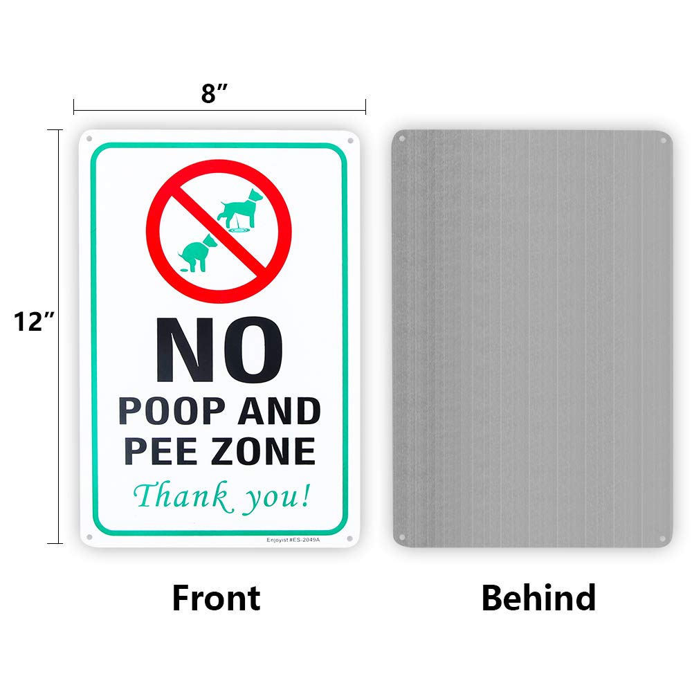 Enjoyist aluminum dog yard sign with reflective surface improves nighttime visibility.