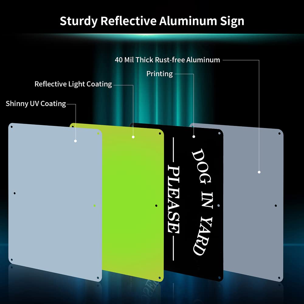 Enjoyist aluminum sign close-up showing .040 rust-free construction and UV fade resistance.