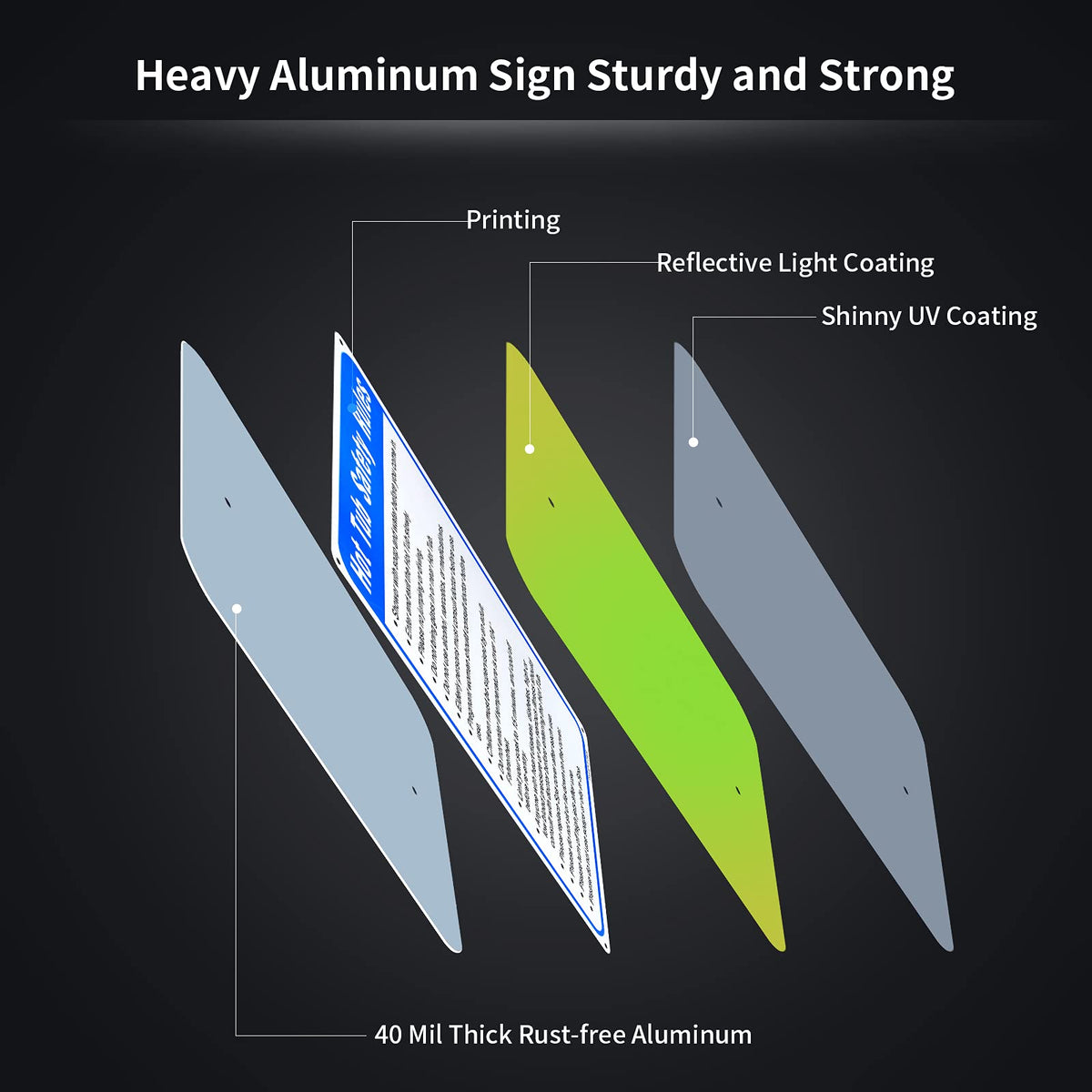 Enjoyist reflective, UV-protected sign supporting high visibility in all weather.