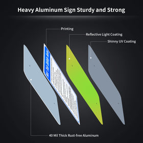 Enjoyist reflective, UV-protected sign supporting high visibility in all weather.