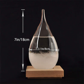 Enkrio storm glass small size sits neatly on bedside table highlighting ambient weather cues.