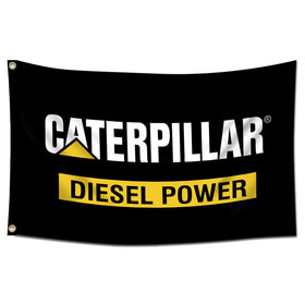 ENMOON Cat Diesel Power flag front view for garage decor and wall display