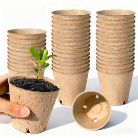 ENNUFO peat pots 3.15-inch round for reliable indoor seed starting with drainage.