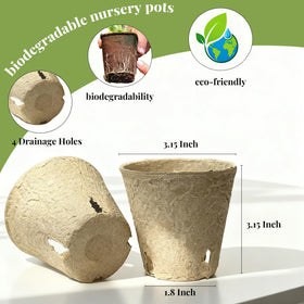 ENNUFO biodegradable seedling pots made from recycled paper pulp protect soil and reduce waste.