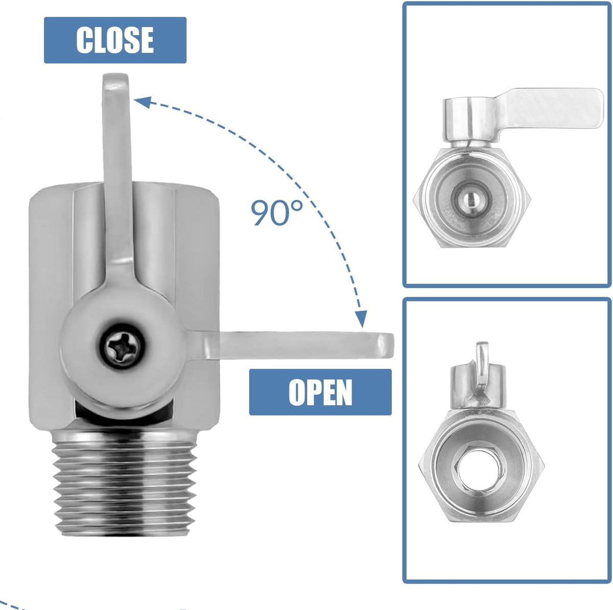 Enoch's Land leak-proof ball valve maintains secure hose connections.