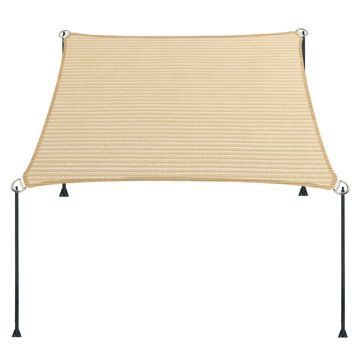 ENOCHZANG 5x8 beige straight-edge shade sail over a patio providing cooling shade