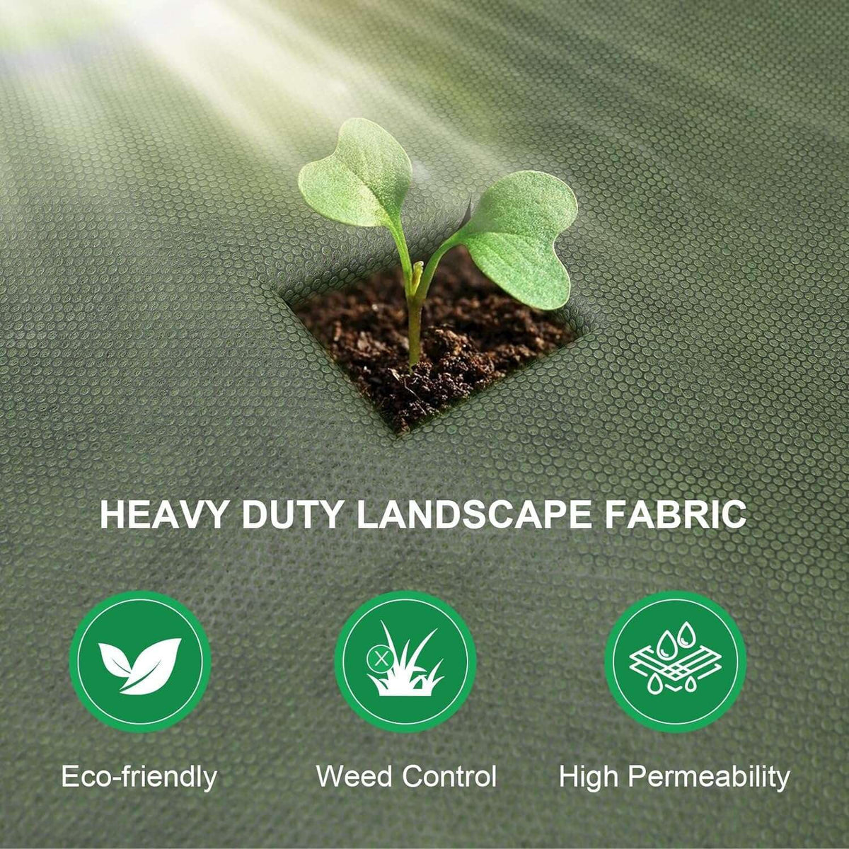 EnonGarden weed barrier landscape fabric supports water and nutrient flow while blocking weeds