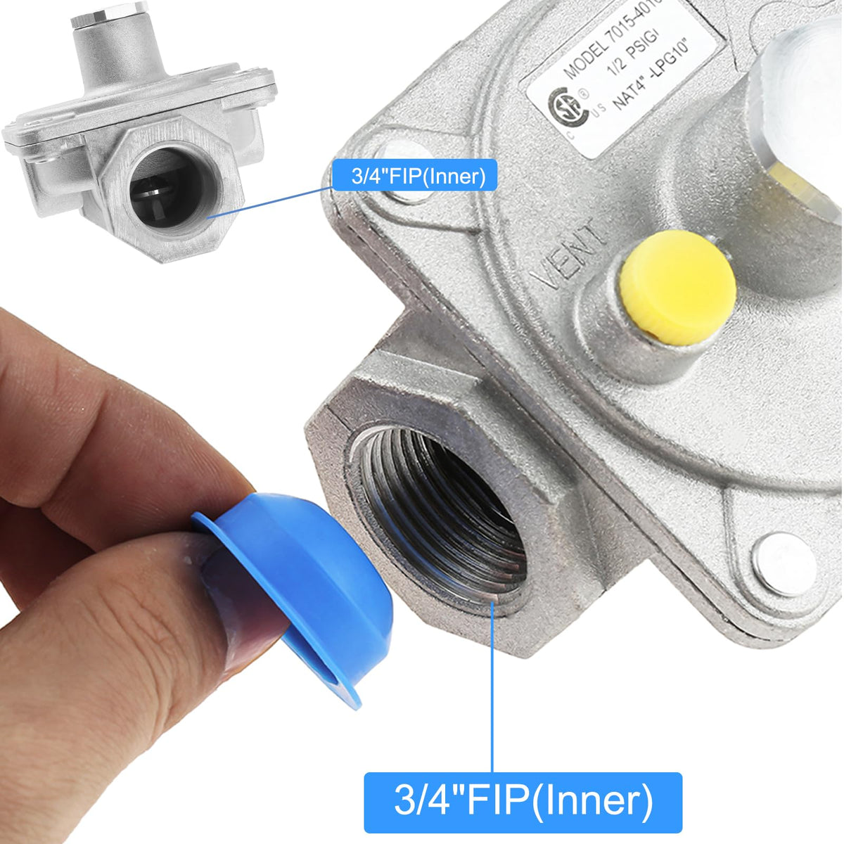 Enovorld adjustable head detail for easy NG/LPG tuning.