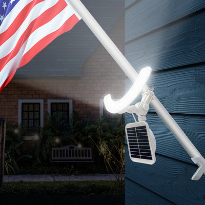 Enrybia flag pole light with adjustable mounting illuminates the flag clearly.