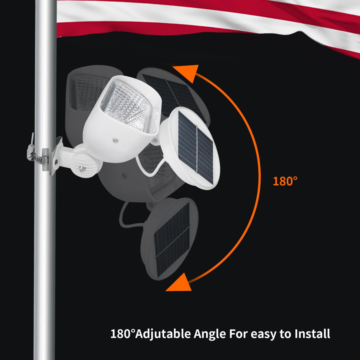 Enrybia flag pole light fits 1 to 3.5 inch diameter flagpoles securely.