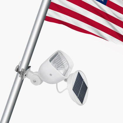 Enrybia flag pole light solar panel illuminates flags with bright, sun-powered energy.
