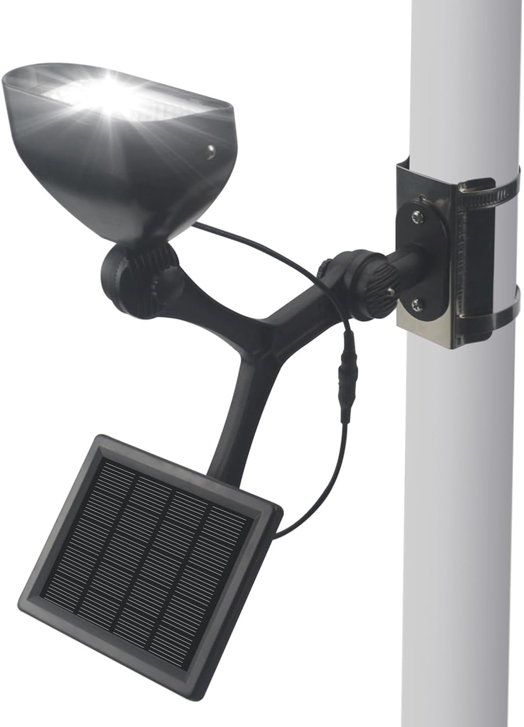 enrybia solar flag light at dusk provides bright, weatherproof illumination for flags