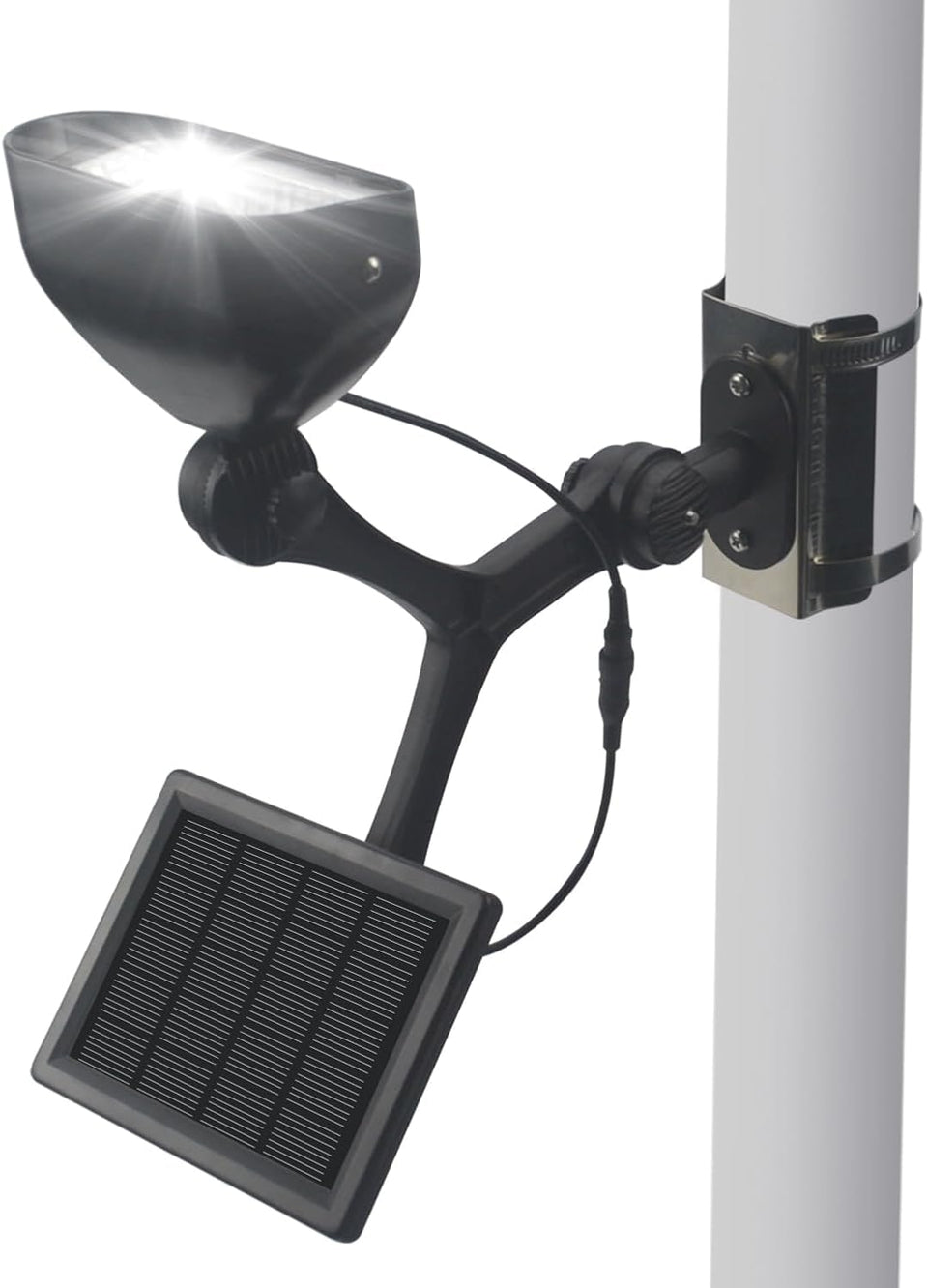 enrybia solar flag light at dusk provides bright, weatherproof illumination for flags