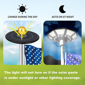 enrybia solar flag pole light installs in 60 seconds on 15-25 ft poles