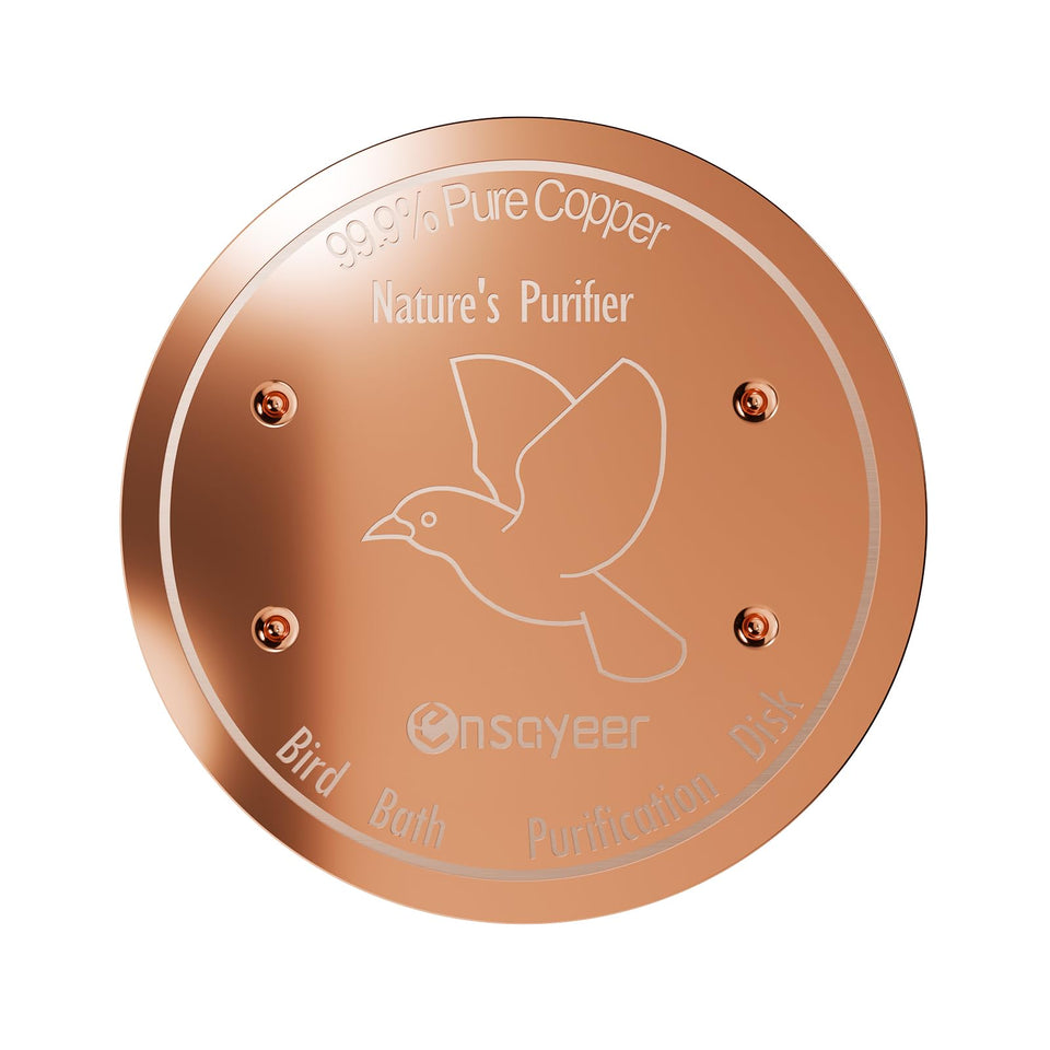 Ensayeer bird bath copper disk maintains clean water with 99.99% purity