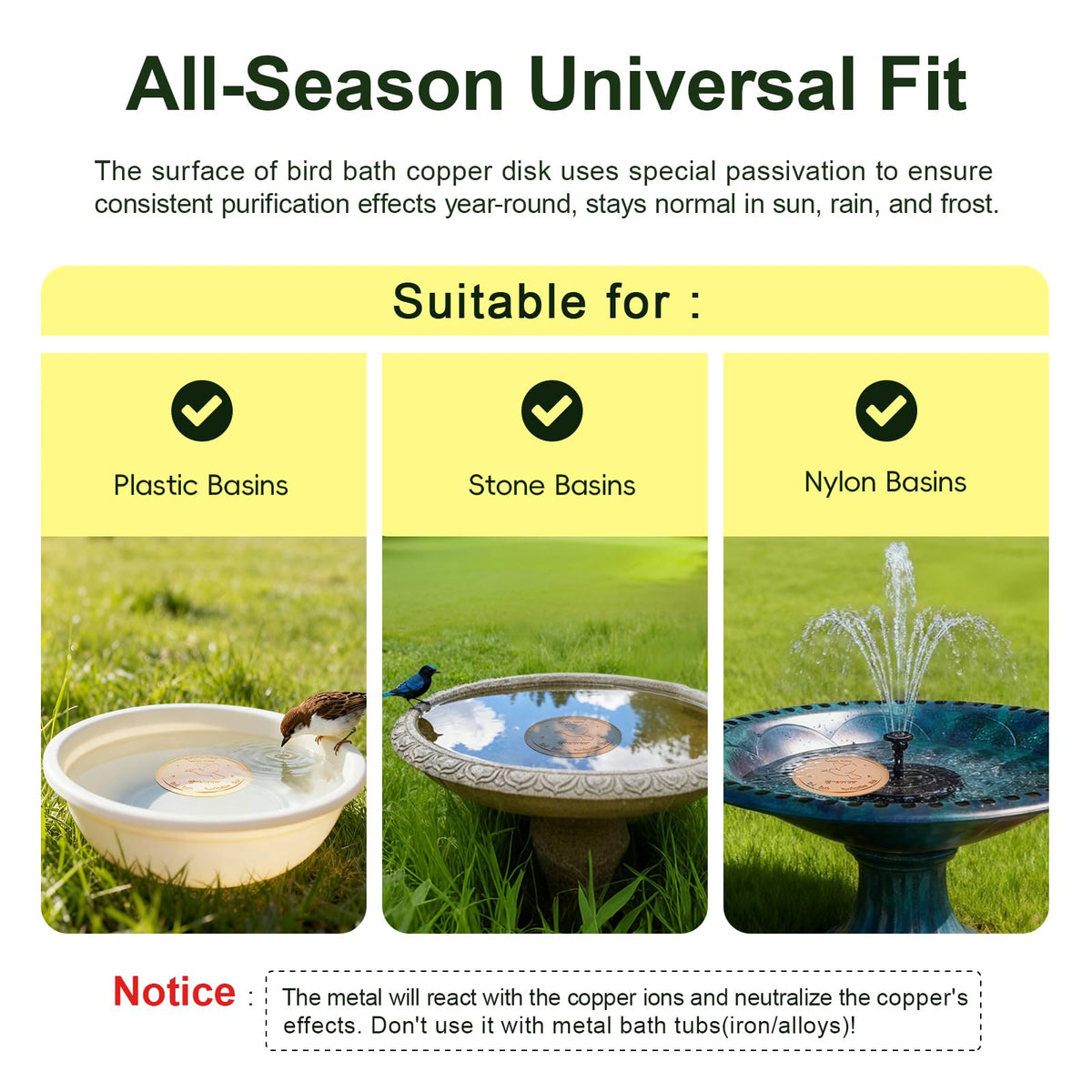 Ensayeer compatible with non-metallic basins like plastic and stone