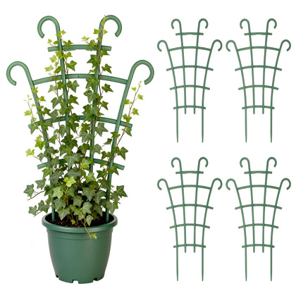 Enterlent 4PCS indoor small trellis stackable setup provides sturdy plant support