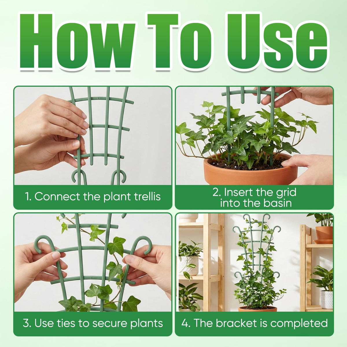 Enterlent durable plastic trellis for various plants and long term stability