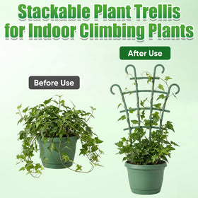 Enterlent stackable trellis with modular design adapts to plant growth