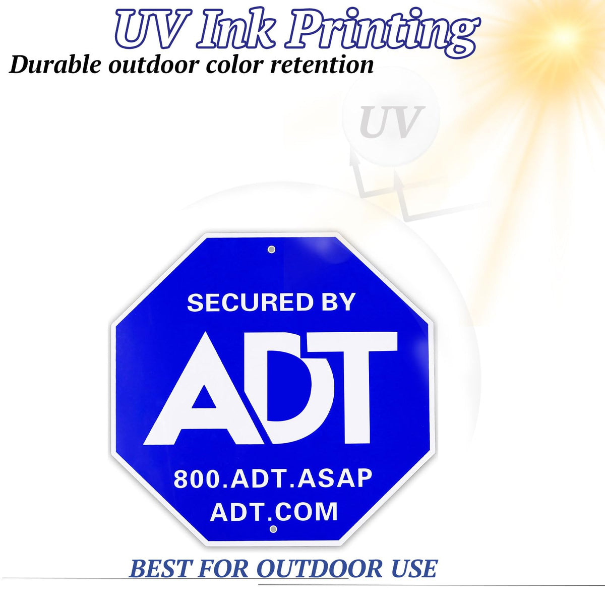 Entinale ADT sign packaging; clear contents for fast setup.