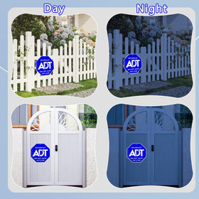 Entinale ADT sign reflective coating; high visibility at night for added awareness.