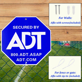 Entinale ADT sign UV print close-up; clear, fade-resistant lettering.