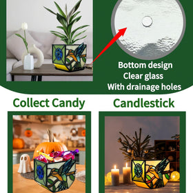 Indoor planter suitable for small plants and succulents with drainage