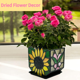 Entlityful sunflower planter brightens outdoor spaces with cheerful glass art