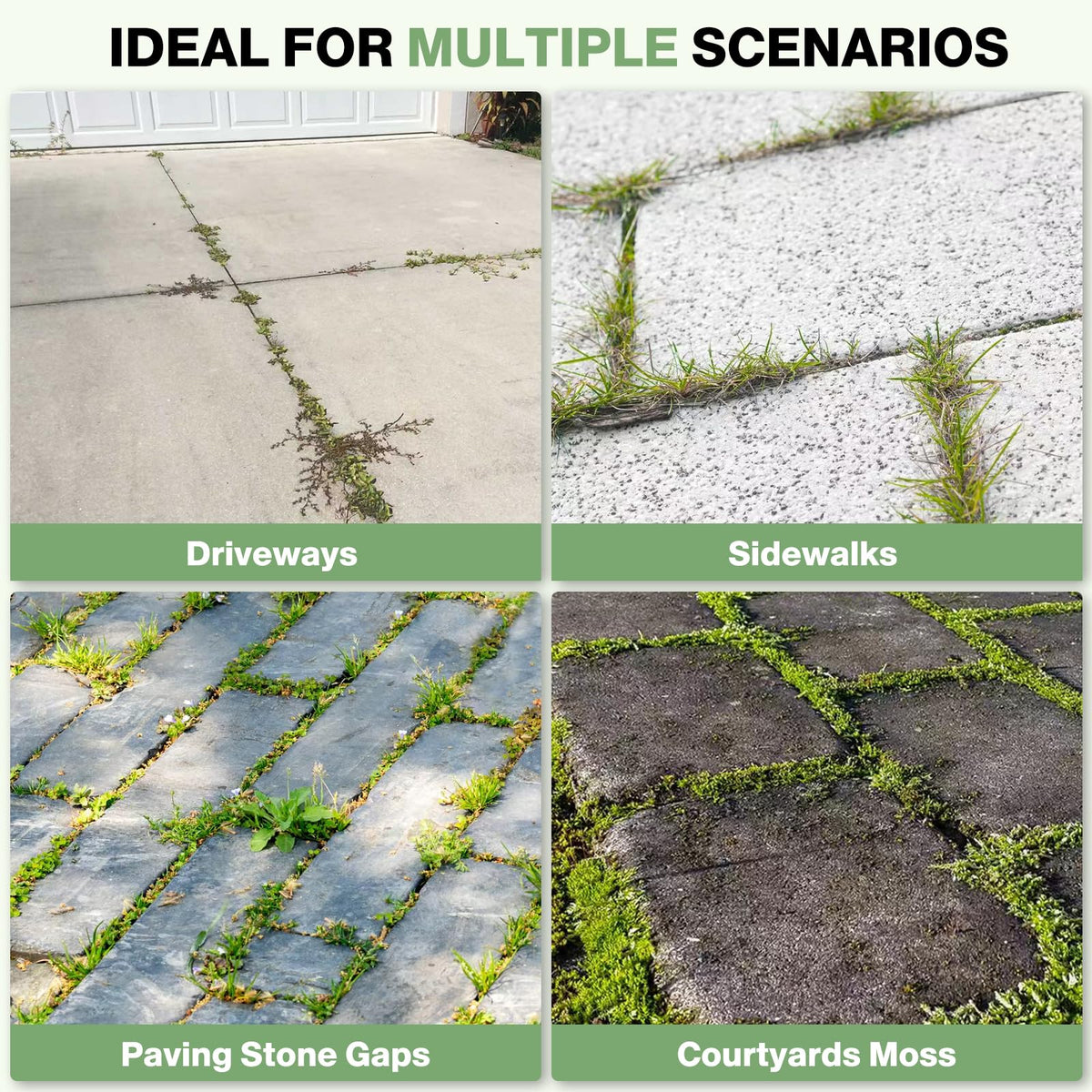 Envanptaz multi-surface weed remover for driveways, sidewalks, and stone gaps.