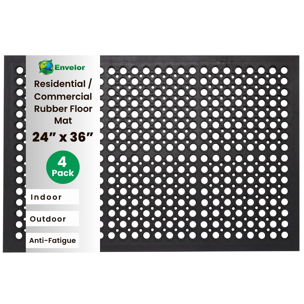 Envelor anti-fatigue mat 4 pack in entryway setup, ideal for high-traffic spaces