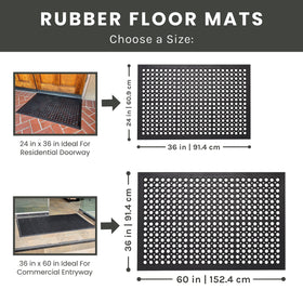 Envelor rubber mat with drainage holes for wet floors