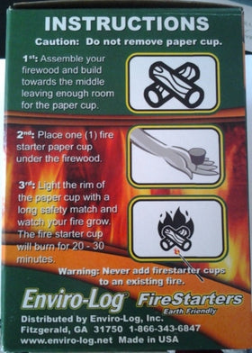Enviro-Log 48-count pack-shot demonstrates versatile use in fireplace and fire pit