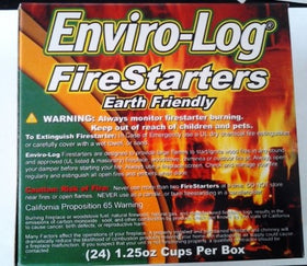 Enviro-Log new 2-pack firestarters pack-shot highlighting eco-friendly start for outdoor fires