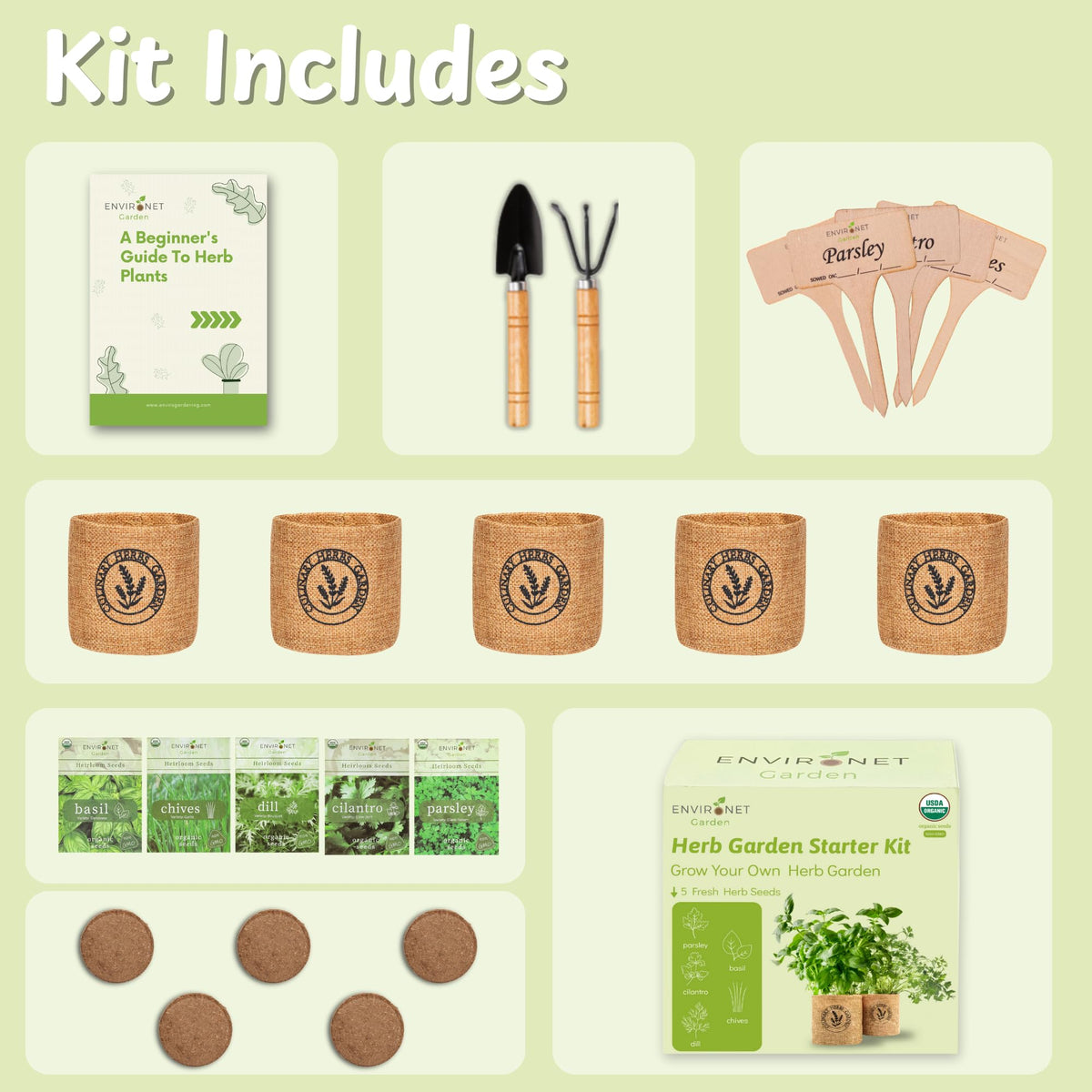 Environet 5 Herb Indoor Garden Kit on a kitchen window sill for easy access to fresh herbs.